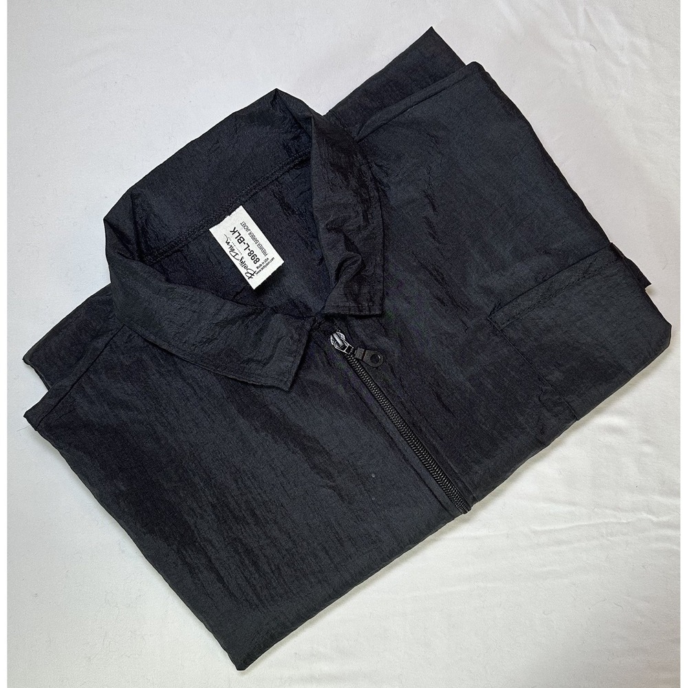 Betty Dain Barber‎ Apparel Nylon Barber Jacket Zipper Closure Black Size Large